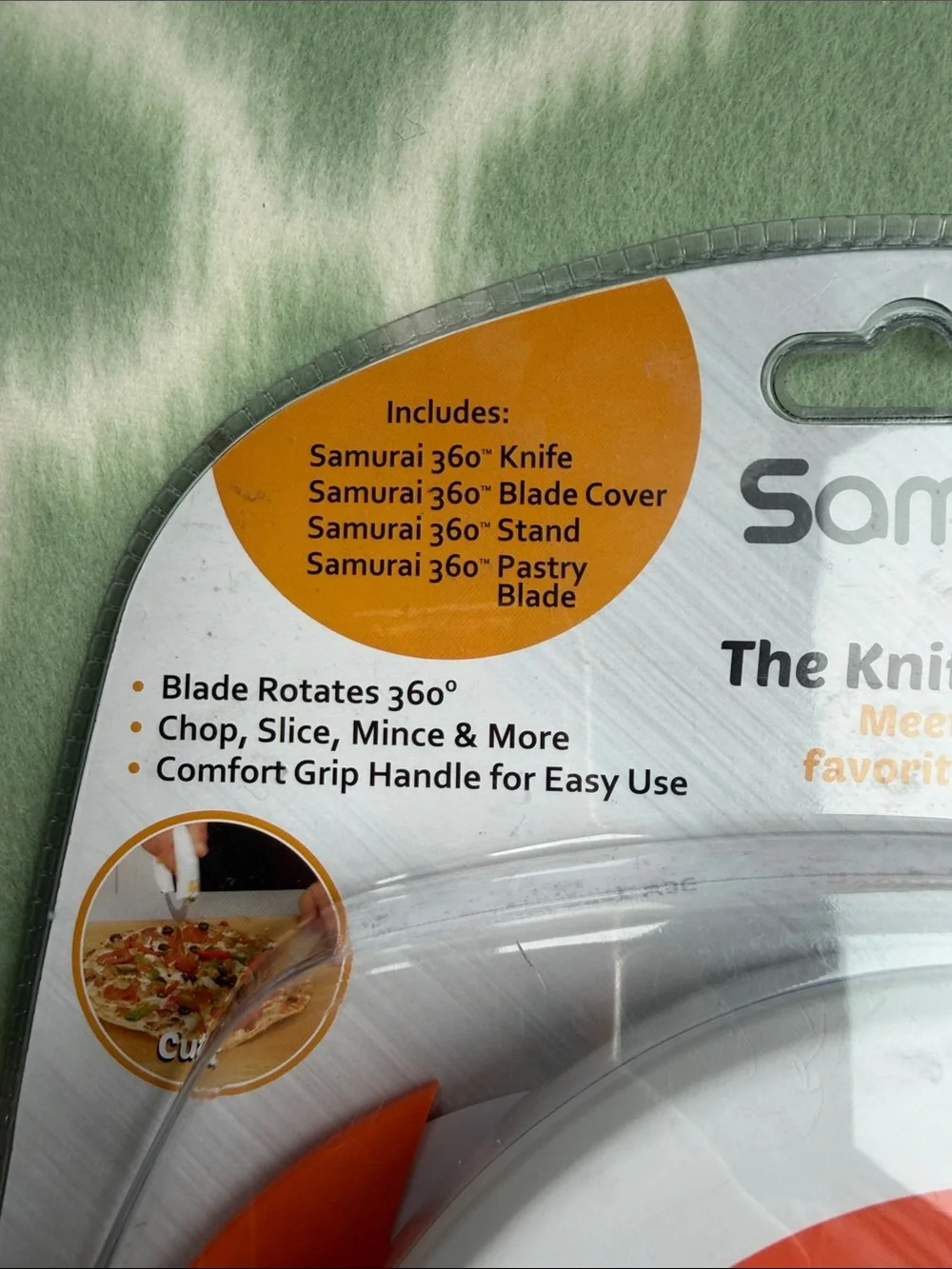 NWT Samurai 360 Rolling Knife - White & Orange